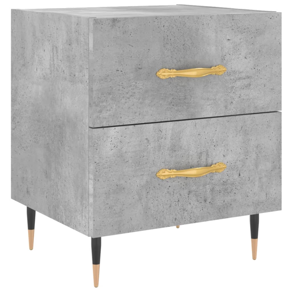 sengebord 40x35x47,5 cm konstrueret træ betongrå