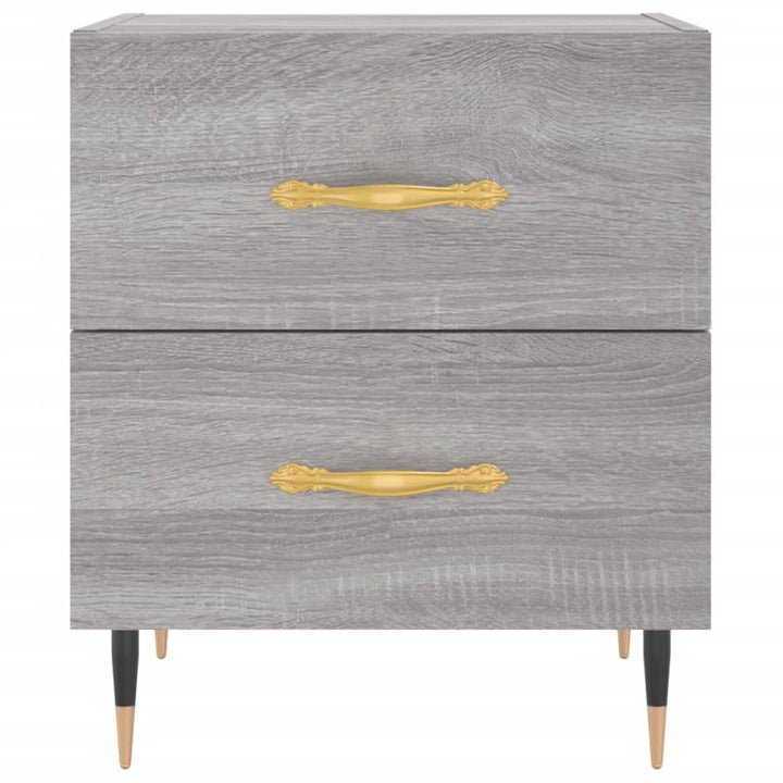 sengeborde 2 stk. 40x35x47,5 cm konstrueret træ grå sonoma-eg