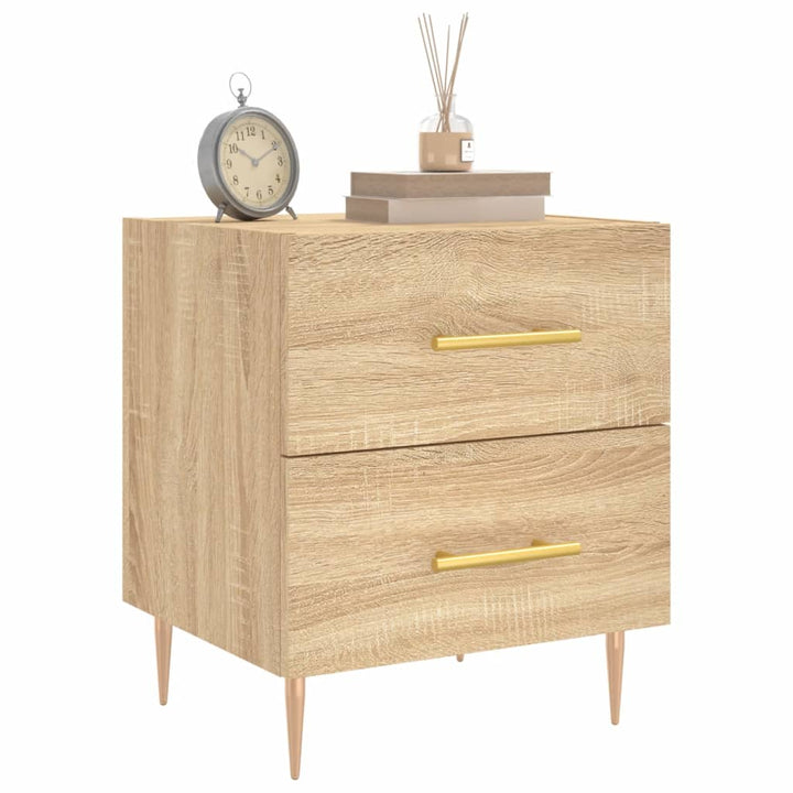sengebord 40x35x47,5 cm konstrueret træ sonoma-eg