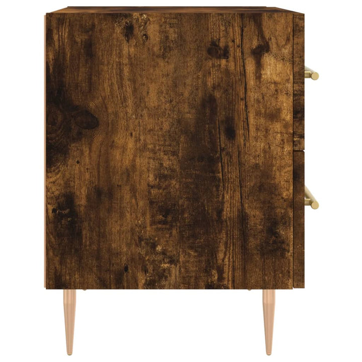 sengeborde 2 stk. 40x35x47,5 cm konstrueret træ røget egetræ
