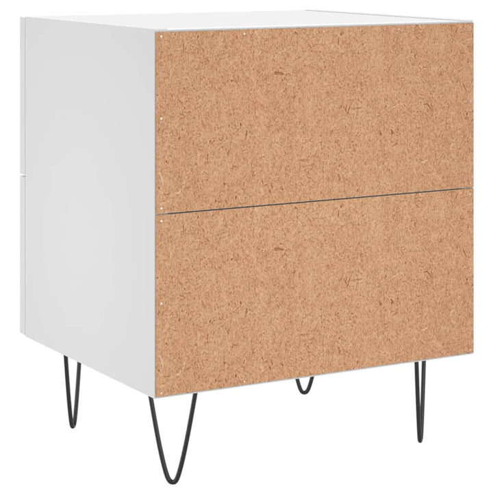 sengeborde 2 stk. 40x35x47,5 cm konstrueret træ hvid