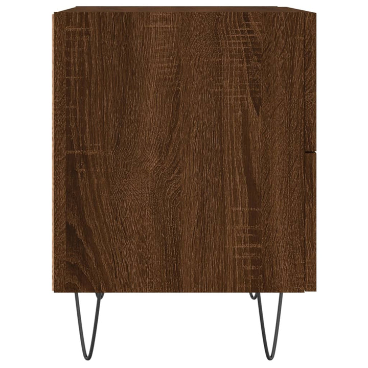 sengebord 40x35x47,5 cm konstrueret træ brunt egetræ