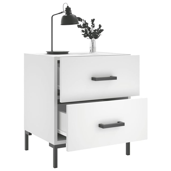 sengebord 40x35x47,5 cm konstrueret træ hvid