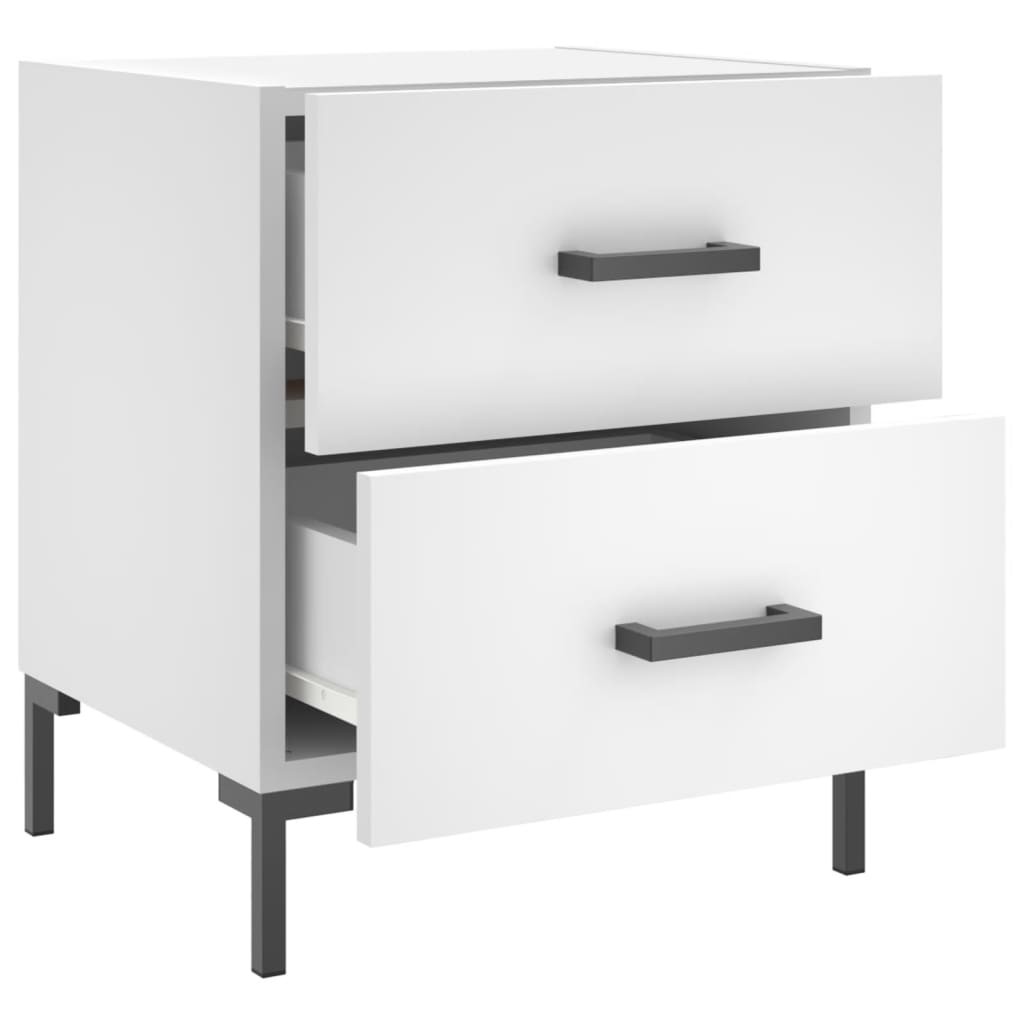 sengeborde 2 stk. 40x35x47,5 cm konstrueret træ hvid