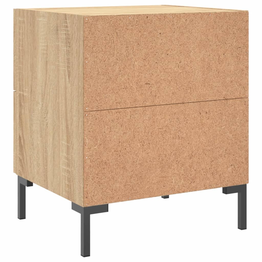 sengebord 40x35x47,5 cm konstrueret træ sonoma-eg