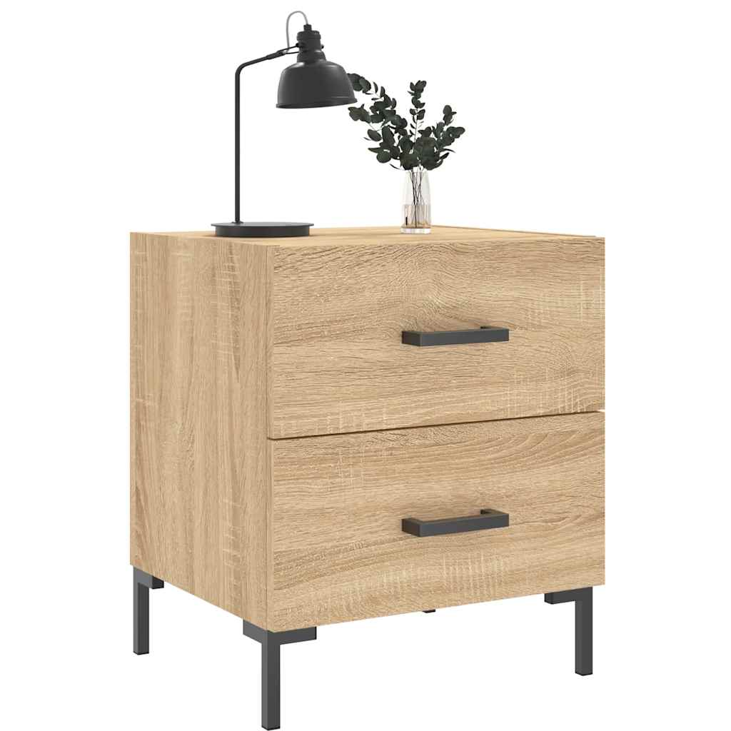 sengeborde 2 stk. 40x35x47,5 cm konstrueret træ sonoma-eg