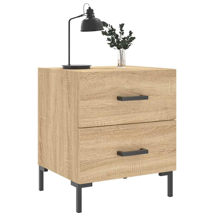sengeborde 2 stk. 40x35x47,5 cm konstrueret træ sonoma-eg