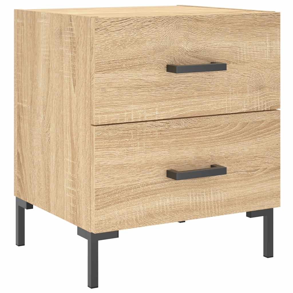 sengeborde 2 stk. 40x35x47,5 cm konstrueret træ sonoma-eg