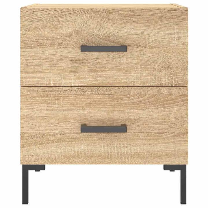sengeborde 2 stk. 40x35x47,5 cm konstrueret træ sonoma-eg