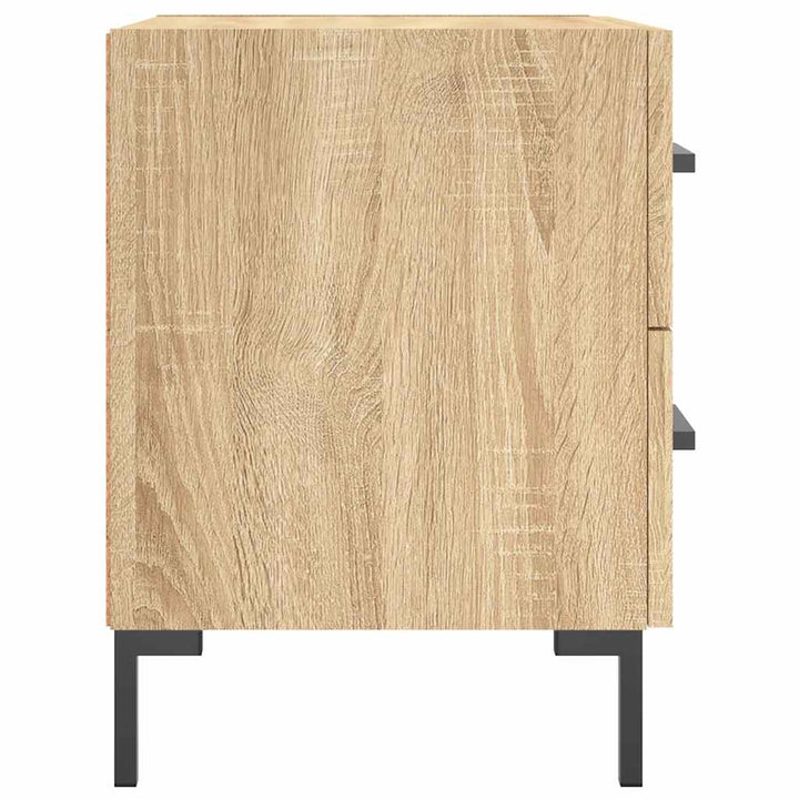 sengeborde 2 stk. 40x35x47,5 cm konstrueret træ sonoma-eg
