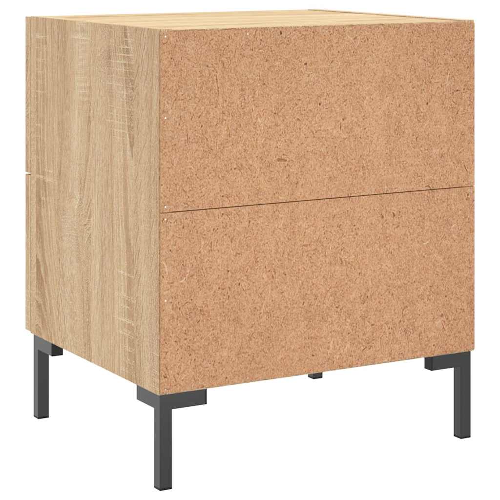 sengeborde 2 stk. 40x35x47,5 cm konstrueret træ sonoma-eg