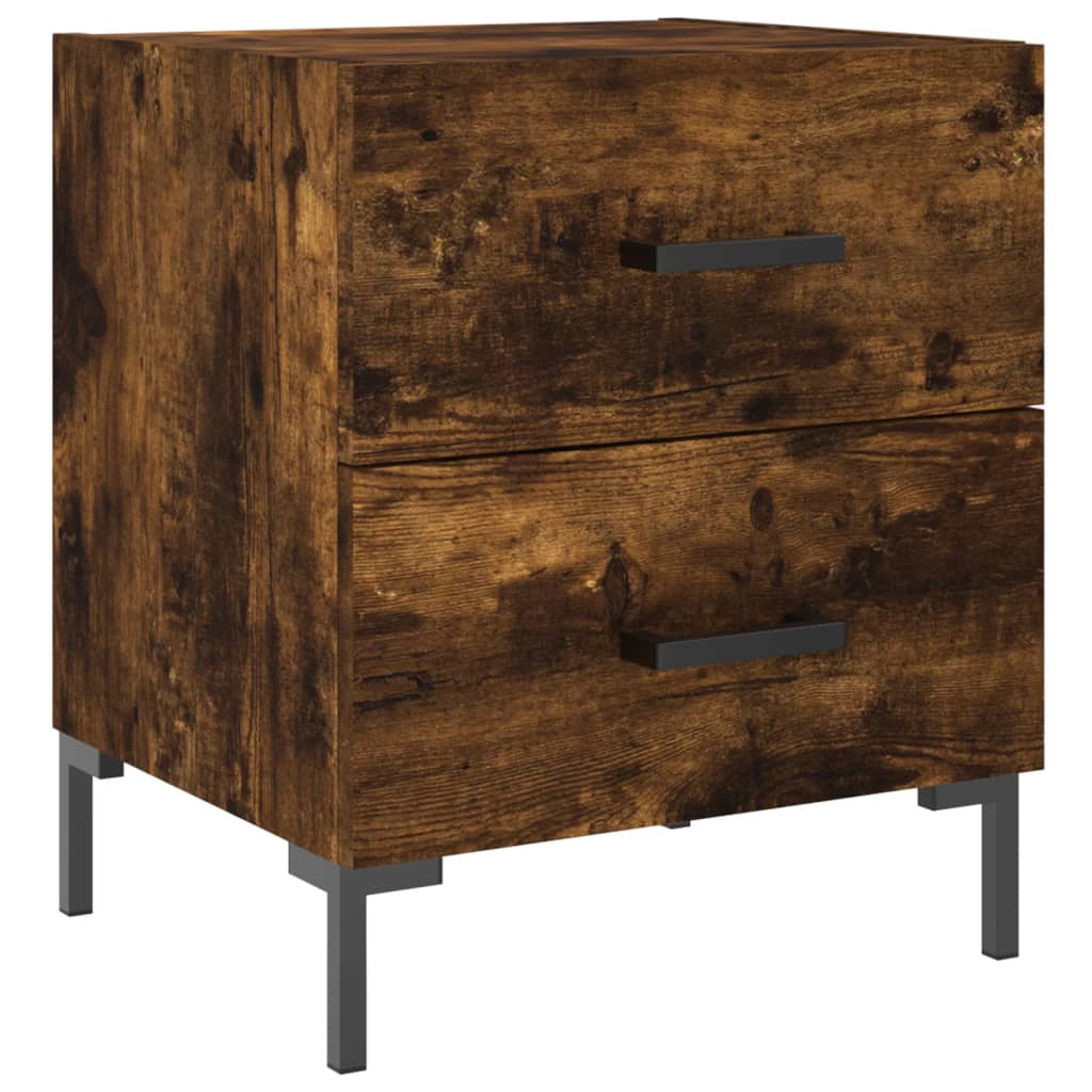 sengebord 40x35x47,5 cm konstrueret træ røget egetræ