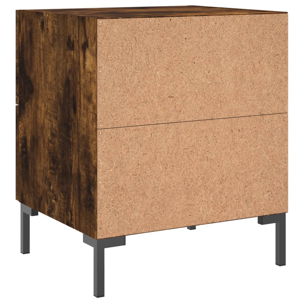 sengebord 40x35x47,5 cm konstrueret træ røget egetræ