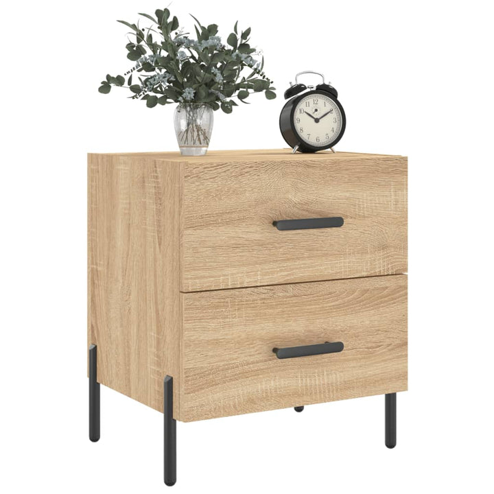 sengebord 40x35x47,5 cm konstrueret træ sonoma-eg