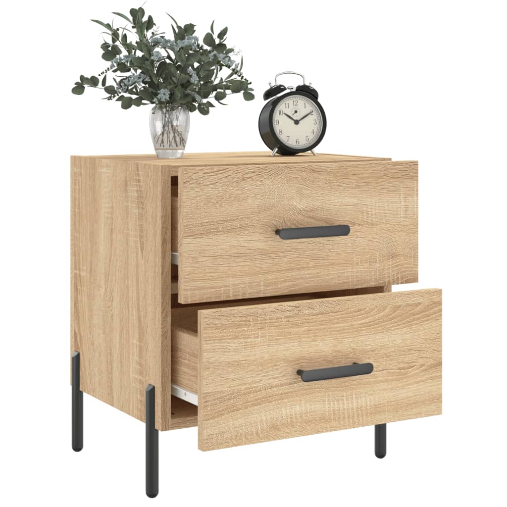 sengebord 40x35x47,5 cm konstrueret træ sonoma-eg