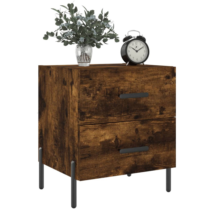 sengebord 40x35x47,5 cm konstrueret træ røget egetræ