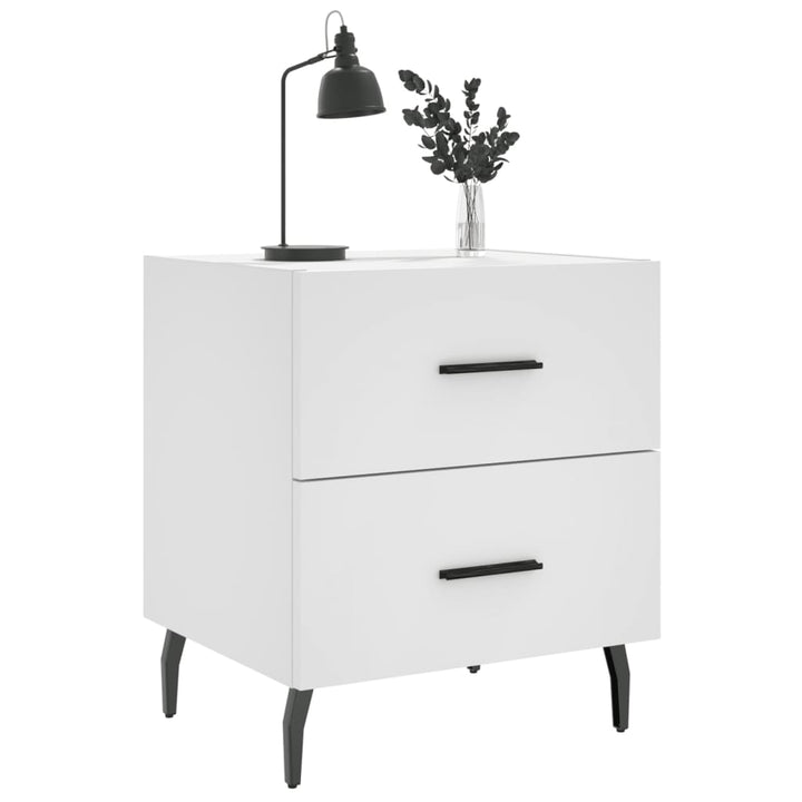 sengebord 40x35x47,5 cm konstrueret træ hvid