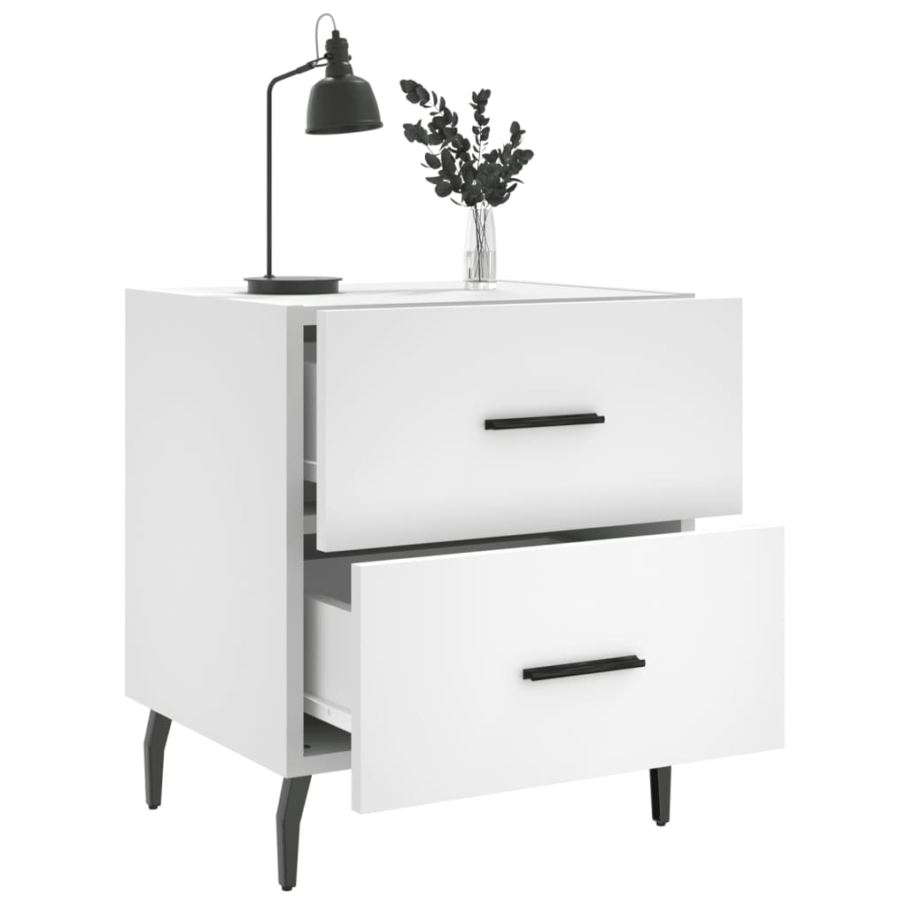 sengebord 40x35x47,5 cm konstrueret træ hvid