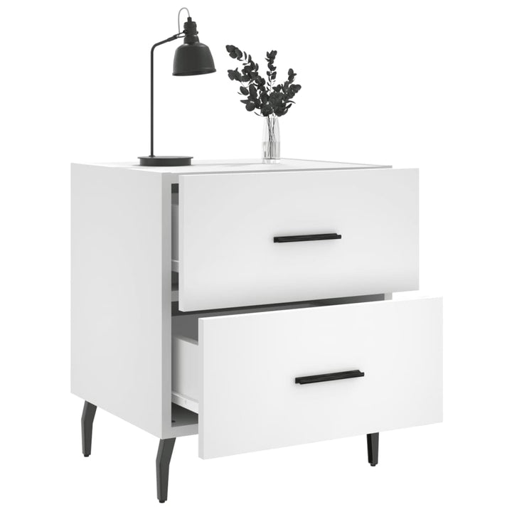 sengebord 40x35x47,5 cm konstrueret træ hvid