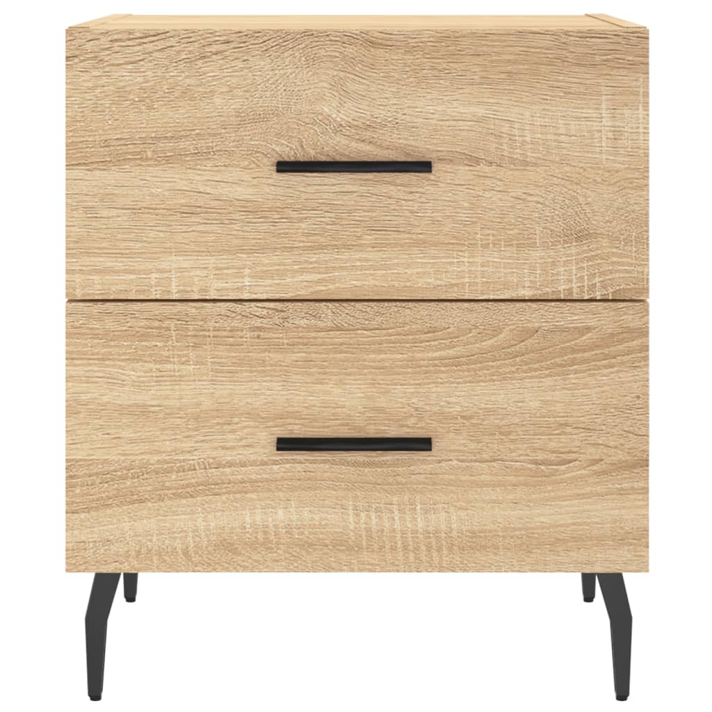 sengeborde 2 stk. 40x35x47,5 cm konstrueret træ sonoma-eg