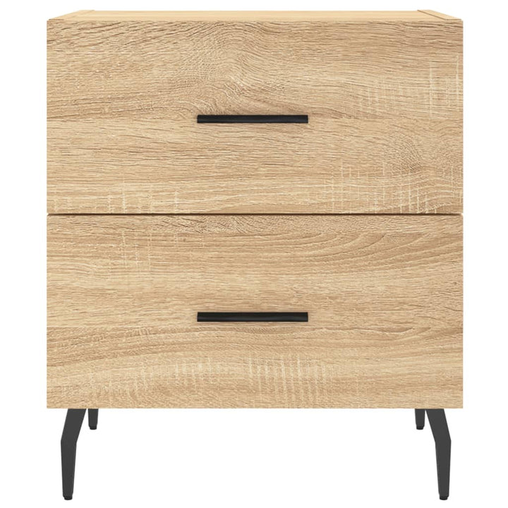 sengeborde 2 stk. 40x35x47,5 cm konstrueret træ sonoma-eg