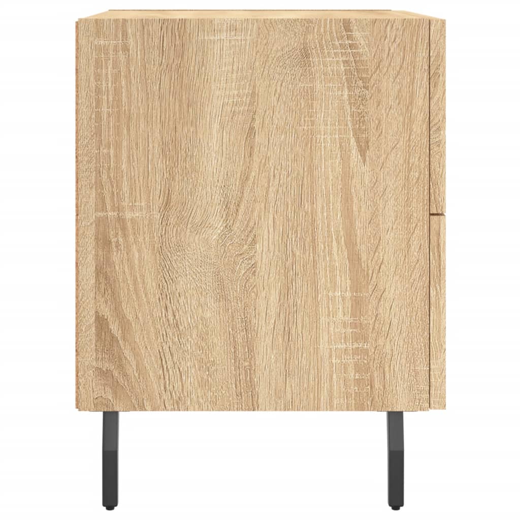 sengeborde 2 stk. 40x35x47,5 cm konstrueret træ sonoma-eg
