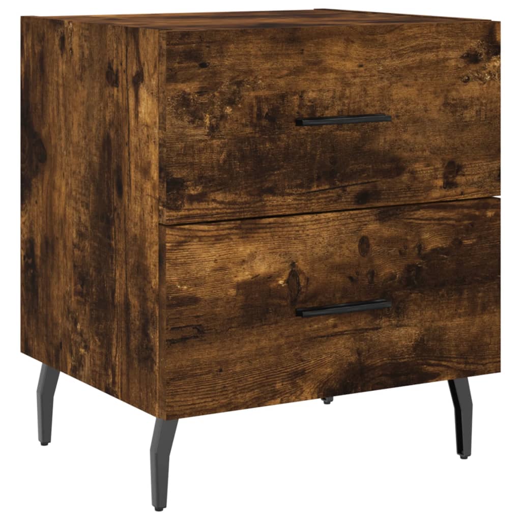 sengebord 40x35x47,5 cm konstrueret træ røget egetræ
