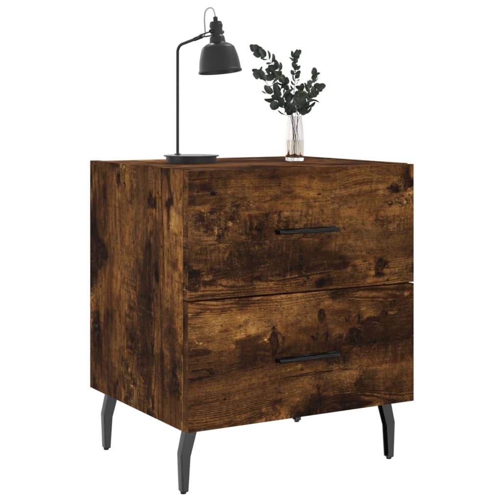 sengebord 40x35x47,5 cm konstrueret træ røget egetræ
