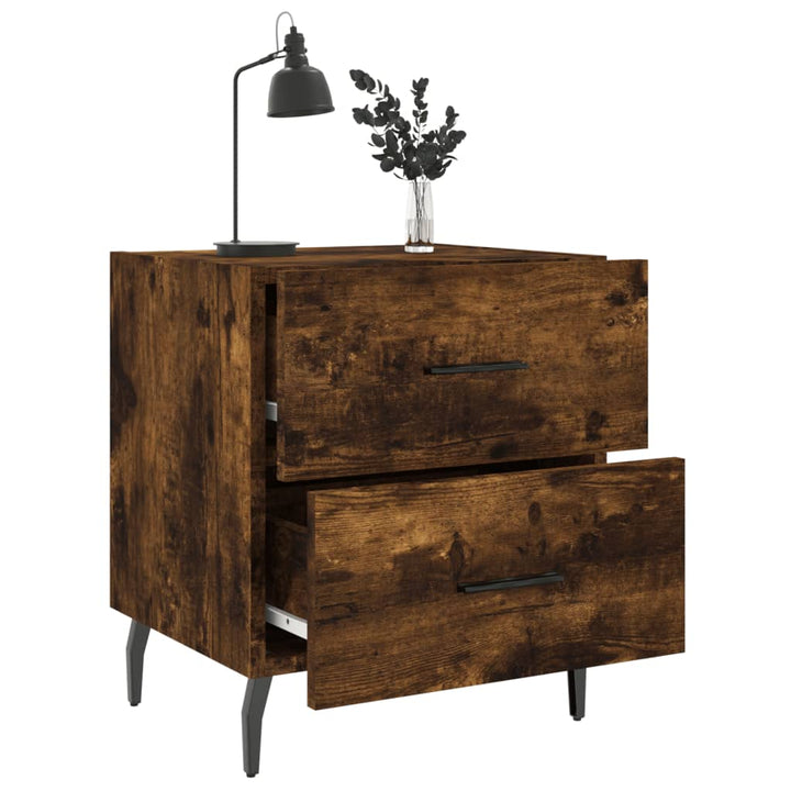 sengebord 40x35x47,5 cm konstrueret træ røget egetræ