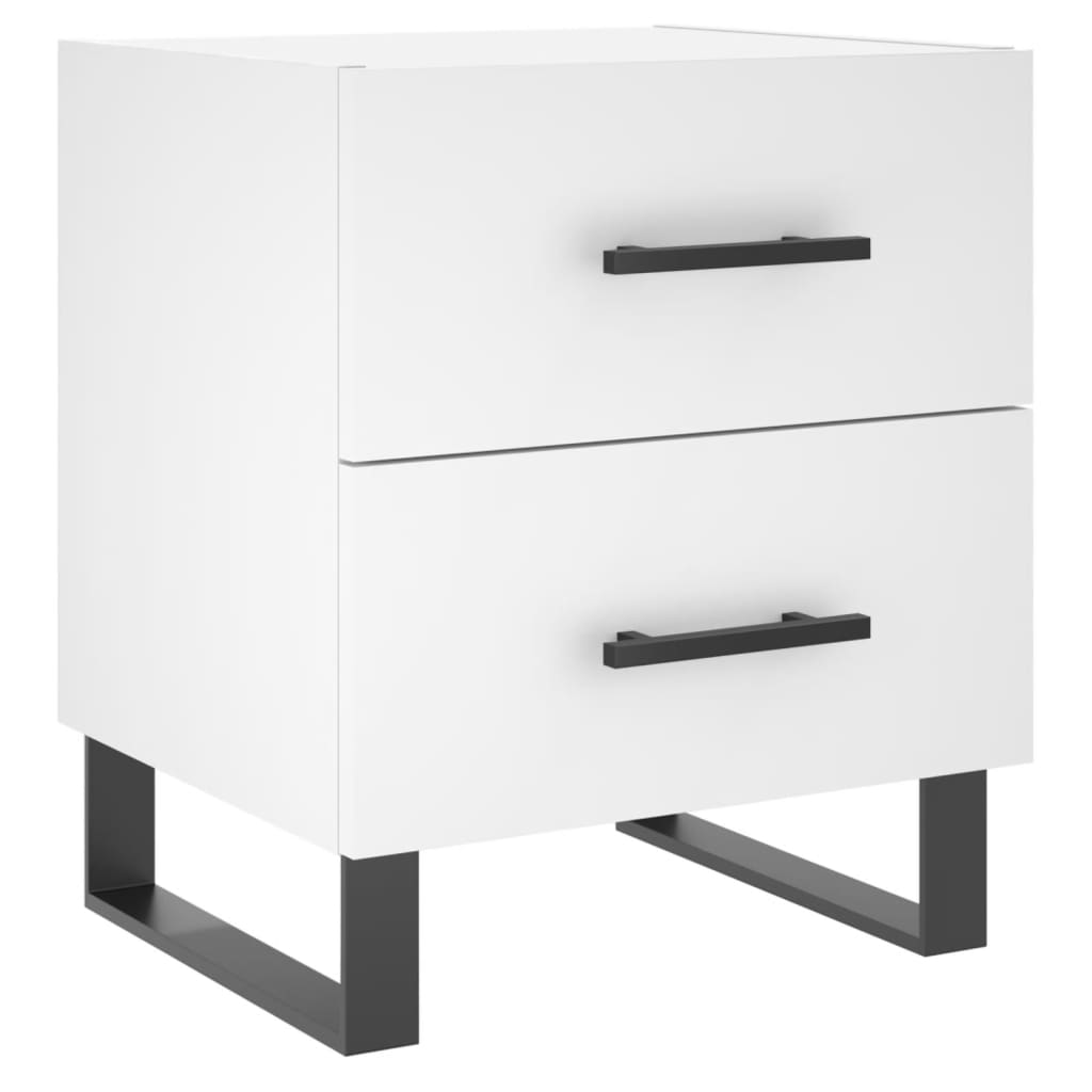 sengebord 40x35x47,5 cm konstrueret træ hvid
