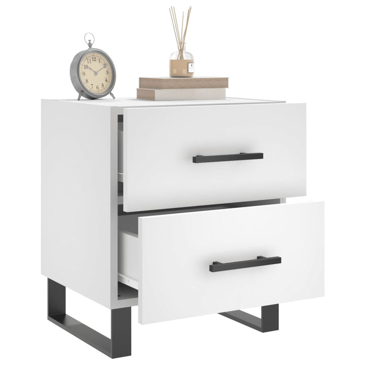 sengeborde 2 stk. 40x35x47,5 cm konstrueret træ hvid