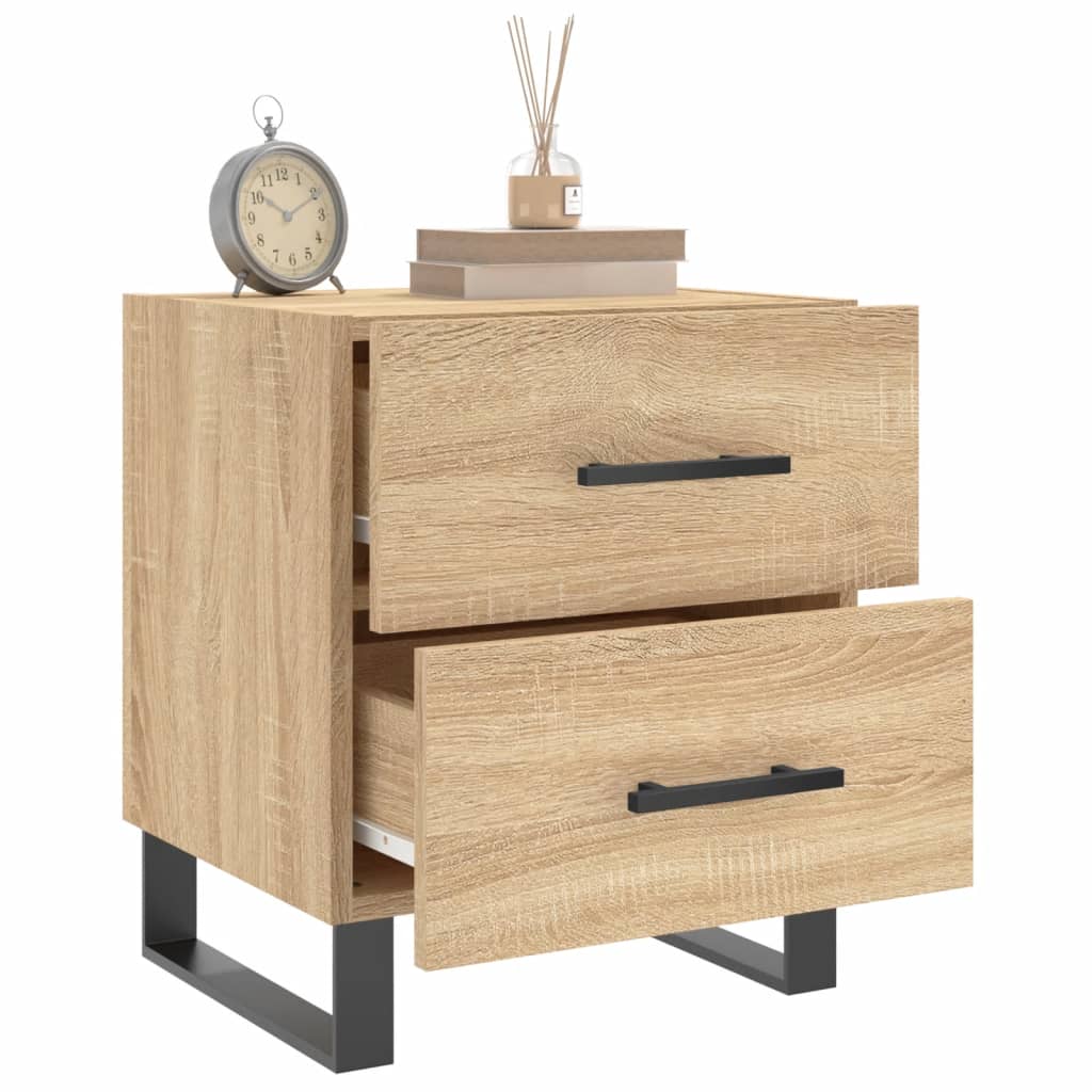 sengebord 40x35x47,5 cm konstrueret træ sonoma-eg