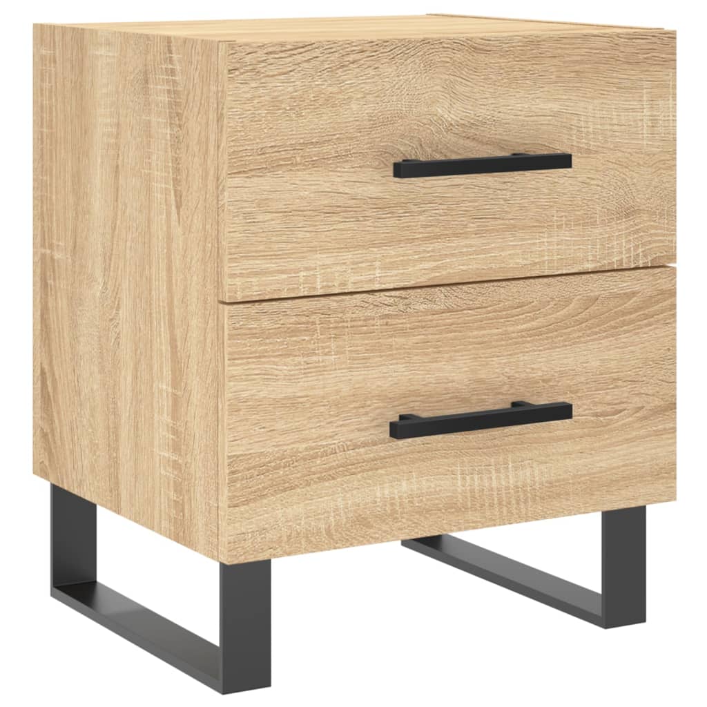 sengeborde 2 stk. 40x35x47,5 cm konstrueret træ sonoma-eg
