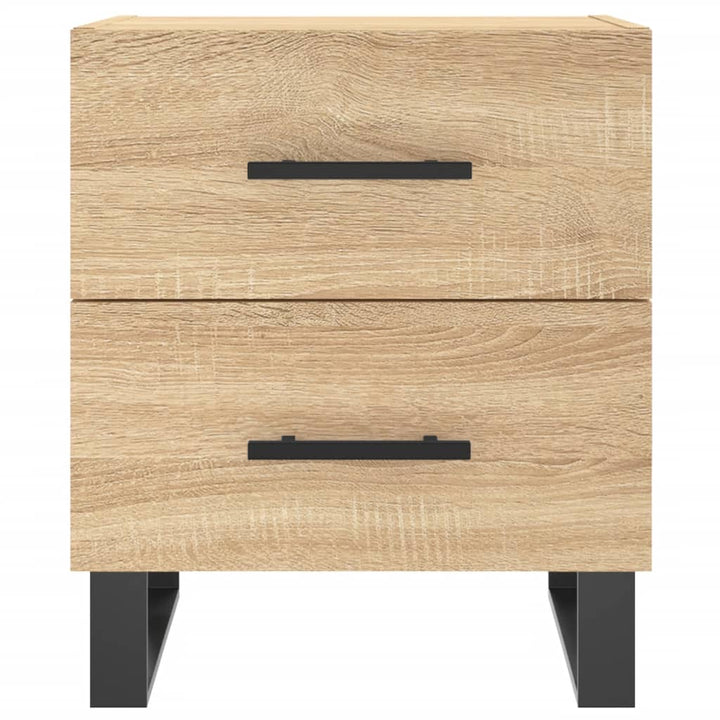 sengeborde 2 stk. 40x35x47,5 cm konstrueret træ sonoma-eg