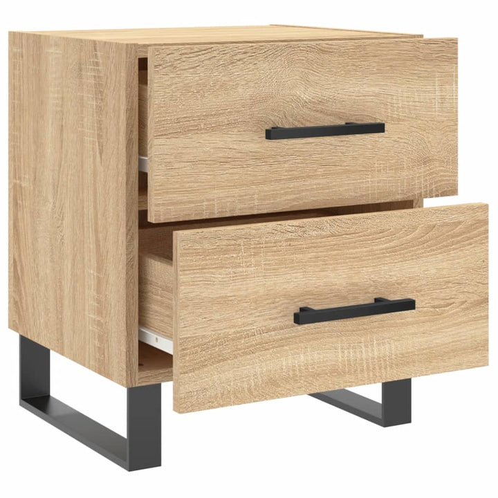 sengeborde 2 stk. 40x35x47,5 cm konstrueret træ sonoma-eg