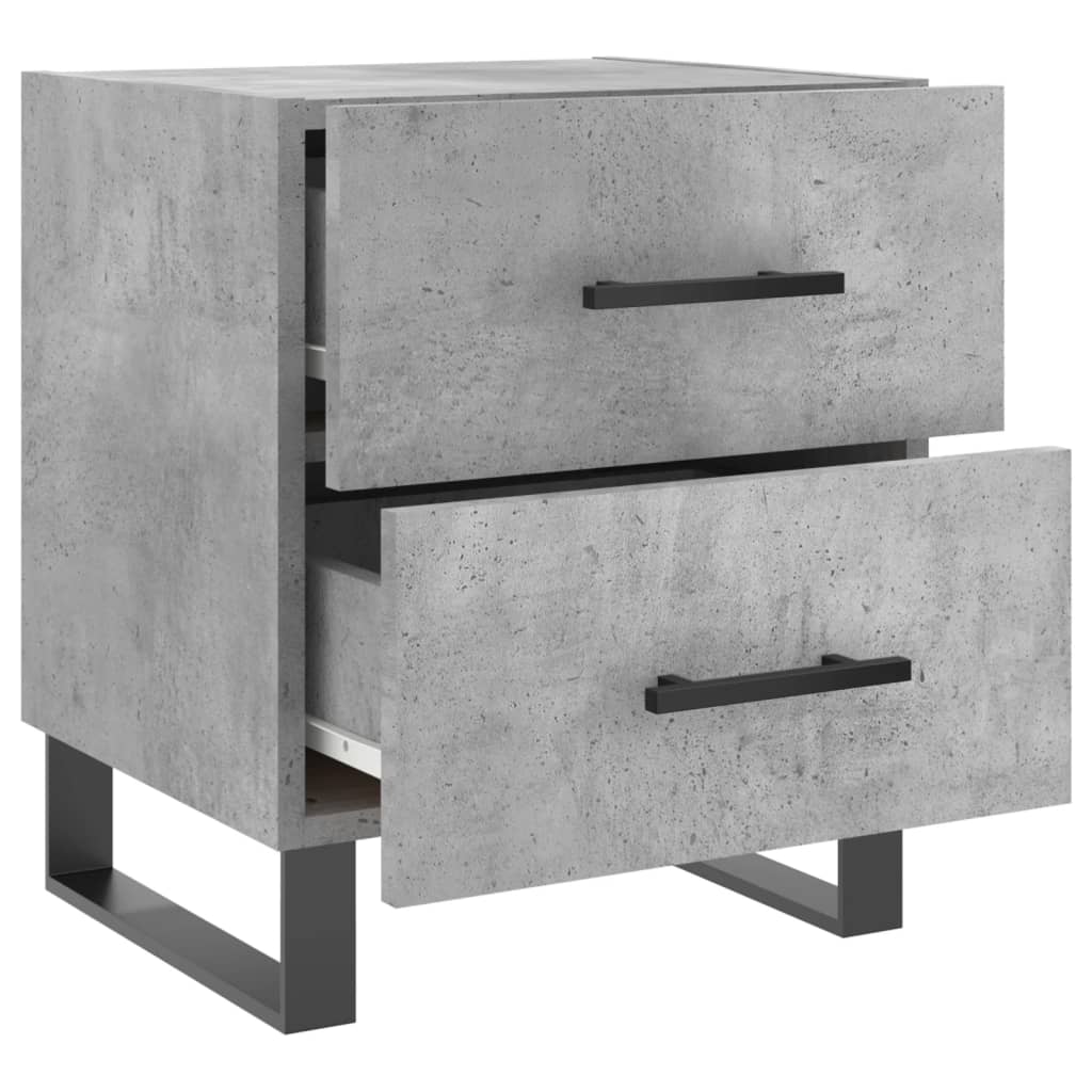 sengebord 40x35x47,5 cm konstrueret træ betongrå