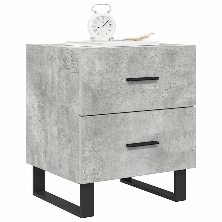 sengeborde 2 stk. 40x35x47,5 cm konstrueret træ betongrå
