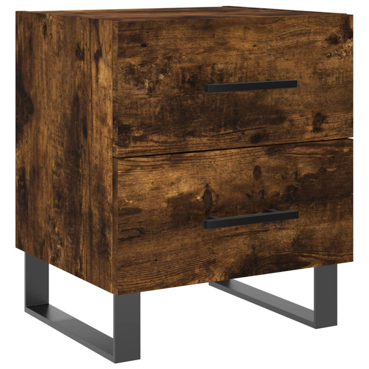 sengeborde 2 stk. 40x35x47,5 cm konstrueret træ røget egetræ