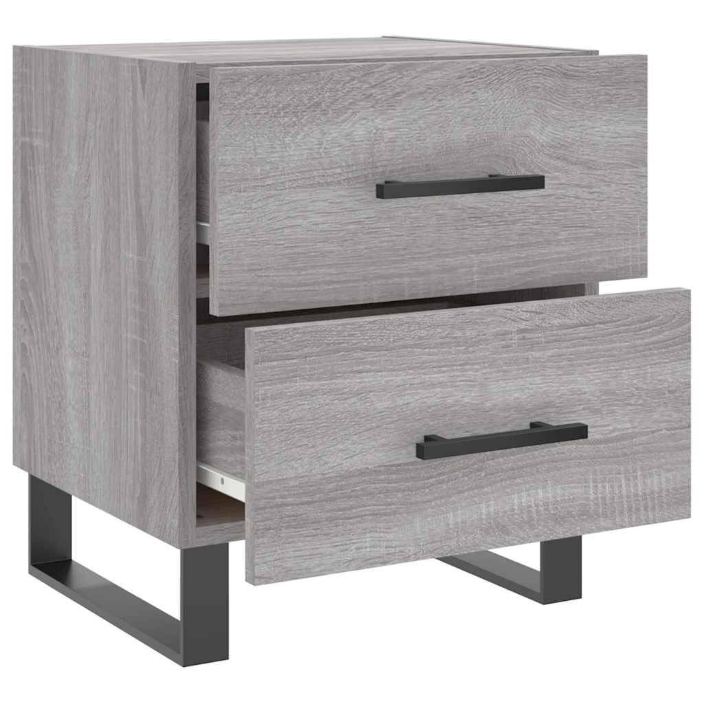 sengeborde 2 stk. 40x35x47,5 cm konstrueret træ grå sonoma-eg
