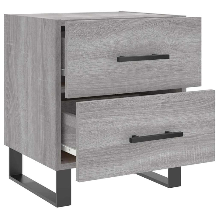 sengeborde 2 stk. 40x35x47,5 cm konstrueret træ grå sonoma-eg
