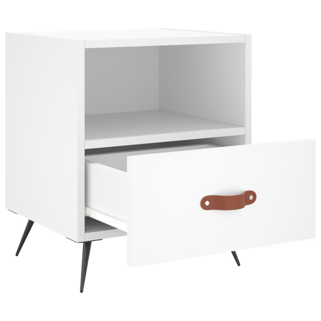 sengebord 40x35x47,5 cm konstrueret træ hvid