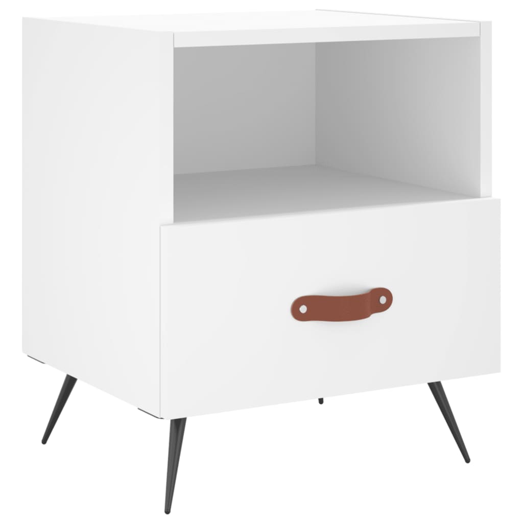 sengeborde 2 stk. 40x35x47,5 cm konstrueret træ hvid