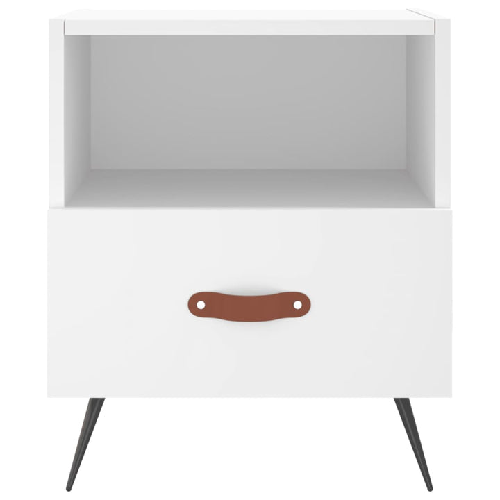 sengeborde 2 stk. 40x35x47,5 cm konstrueret træ hvid