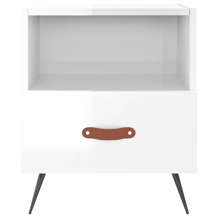 sengeborde 2 stk. 40x35x47,5 cm konstrueret træ hvid højglans
