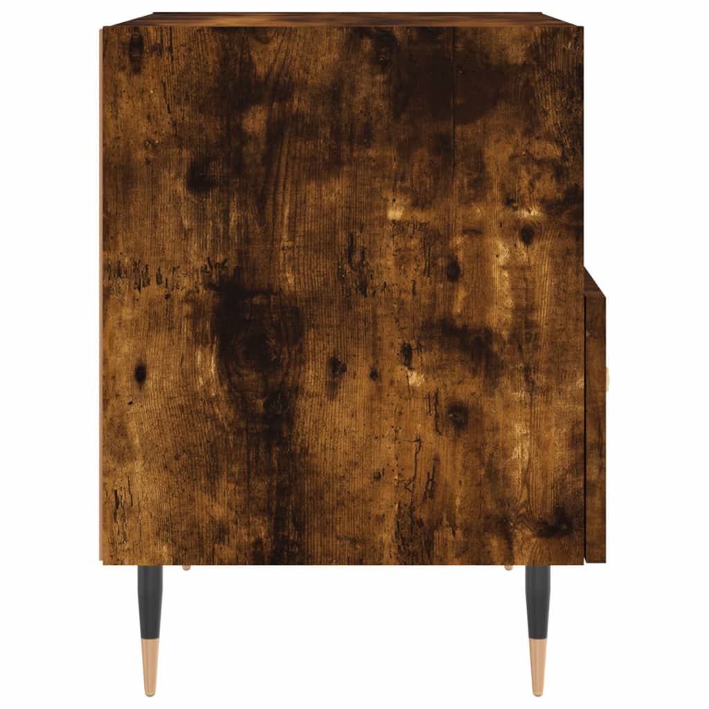 sengeborde 2 stk. 40x35x47,5 cm konstrueret træ røget egetræ