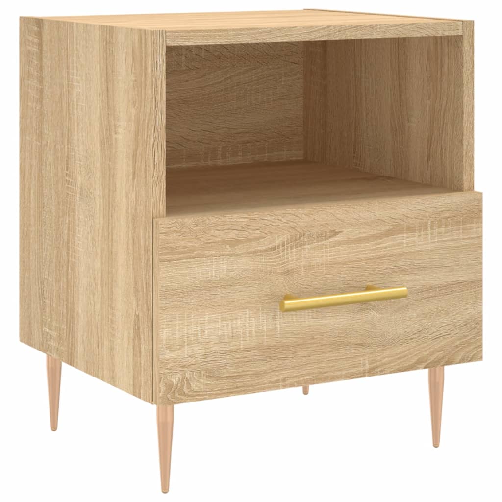 sengebord 40x35x47,5 cm konstrueret træ sonoma-eg