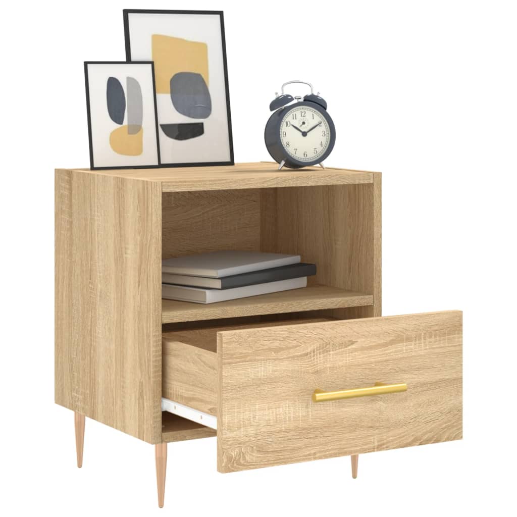 sengebord 40x35x47,5 cm konstrueret træ sonoma-eg