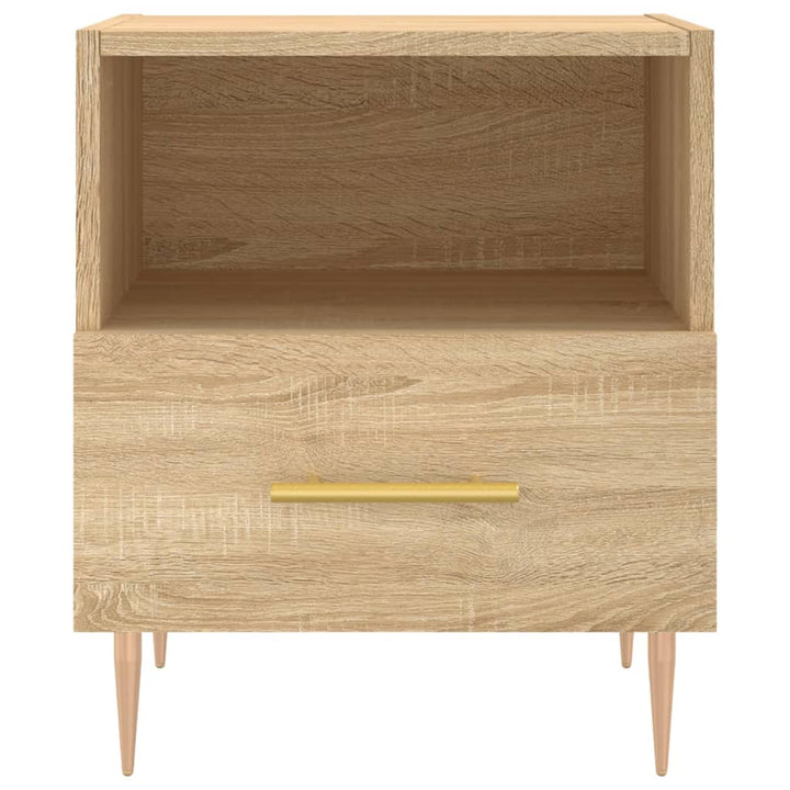sengeborde 2 stk. 40x35x47,5 cm konstrueret træ sonoma-eg