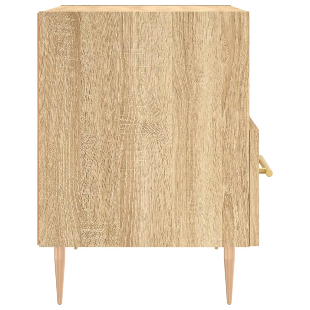 sengeborde 2 stk. 40x35x47,5 cm konstrueret træ sonoma-eg