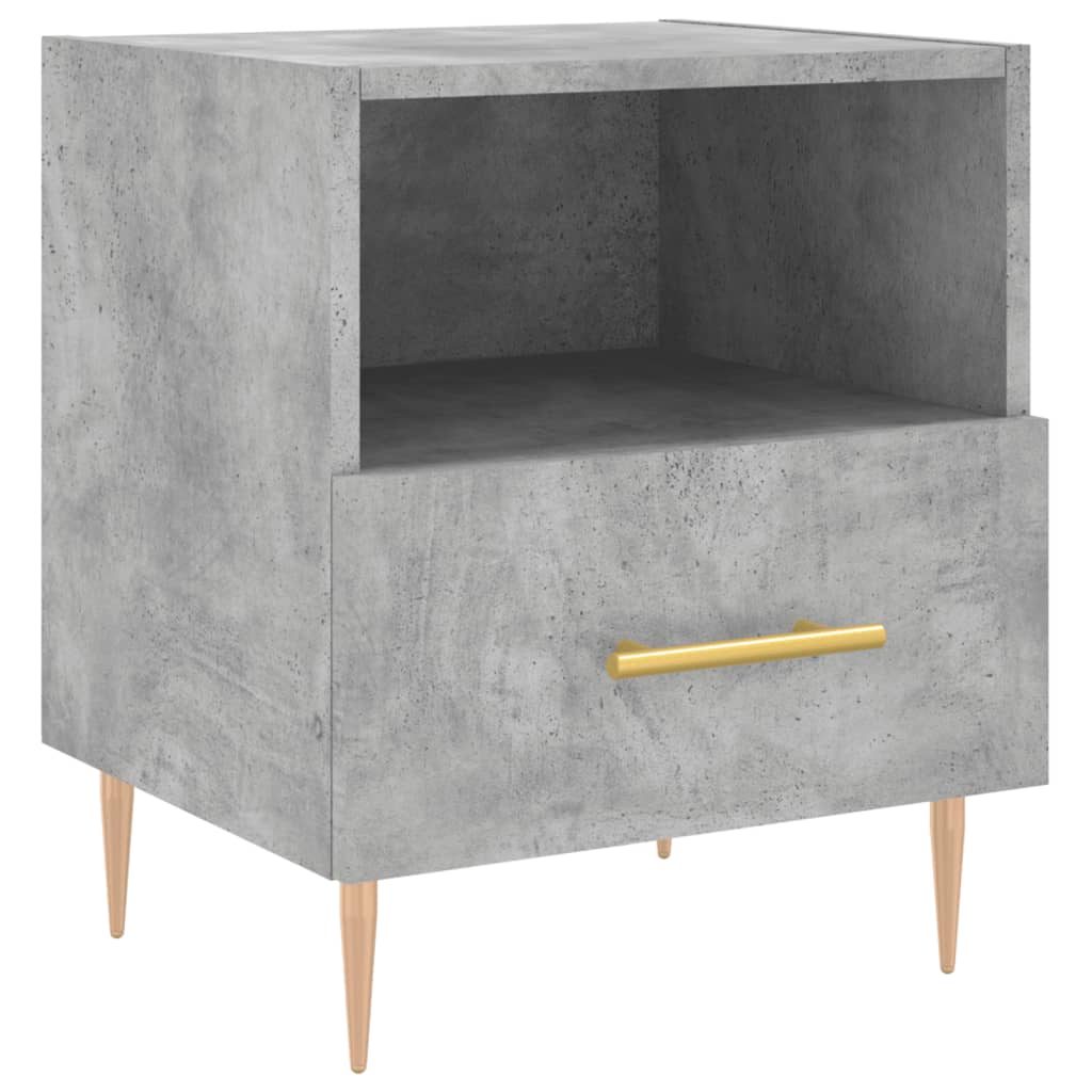 sengeborde 2 stk. 40x35x47,5 cm konstrueret træ betongrå